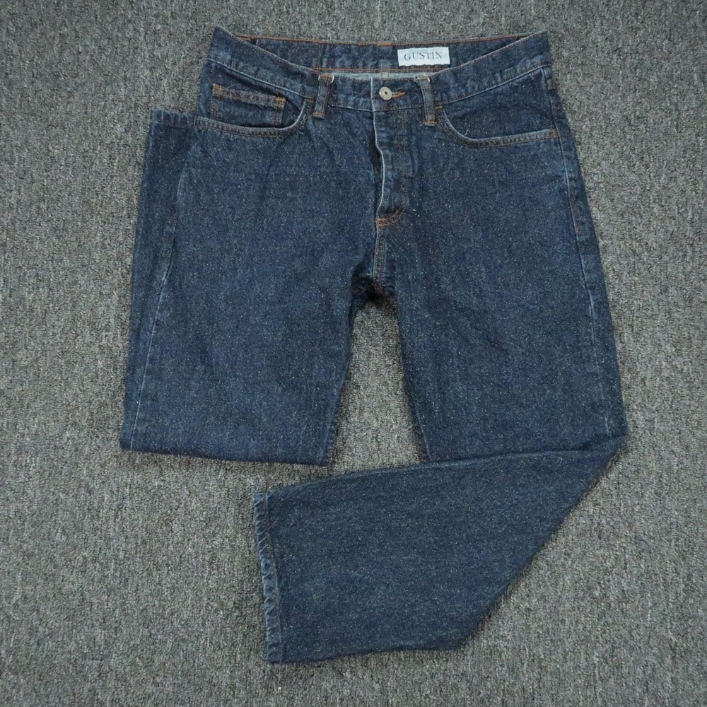 Gustin Jeans Mens 32x26 Blue Straight 5 Pocket Denim Button Fly
